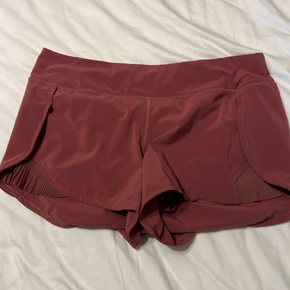 Lululemon Running Shorts Size 10 Dark Rose Color